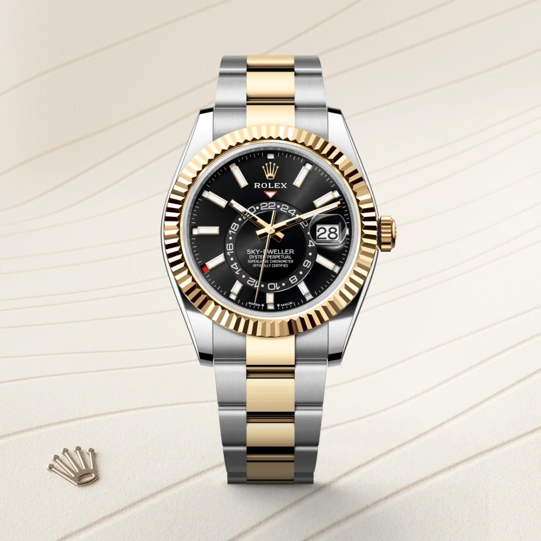 Rolex Sky-Dweller en Rolesor jaune – combinaison d’acier Oystersteel et d’or jaune M336933-0003 chez Veron Roques