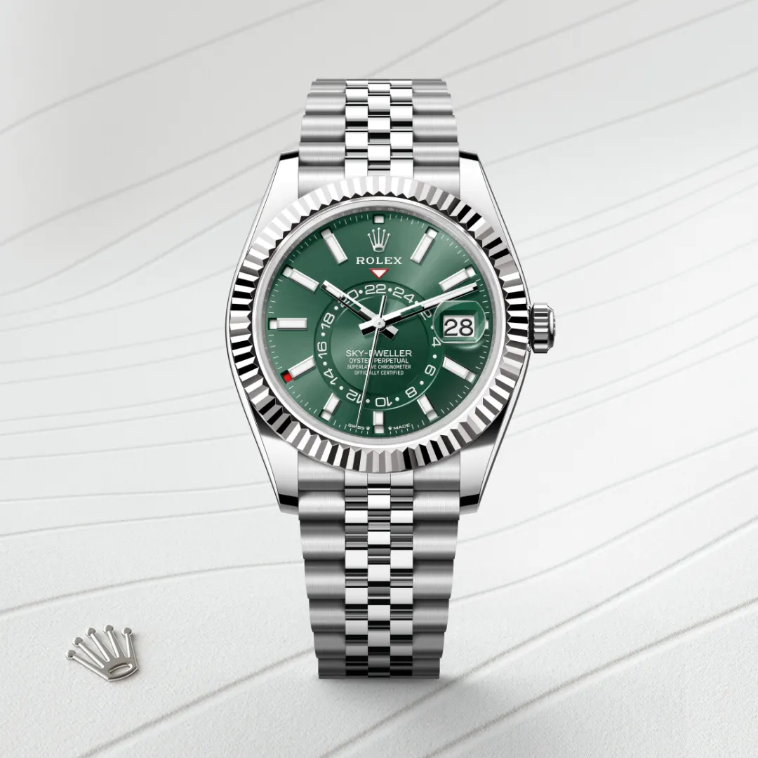 Rolex Sky-Dweller en Rolesor gris – combinaison d’acier Oystersteel et d’or gris M336934-0002 chez Hardy