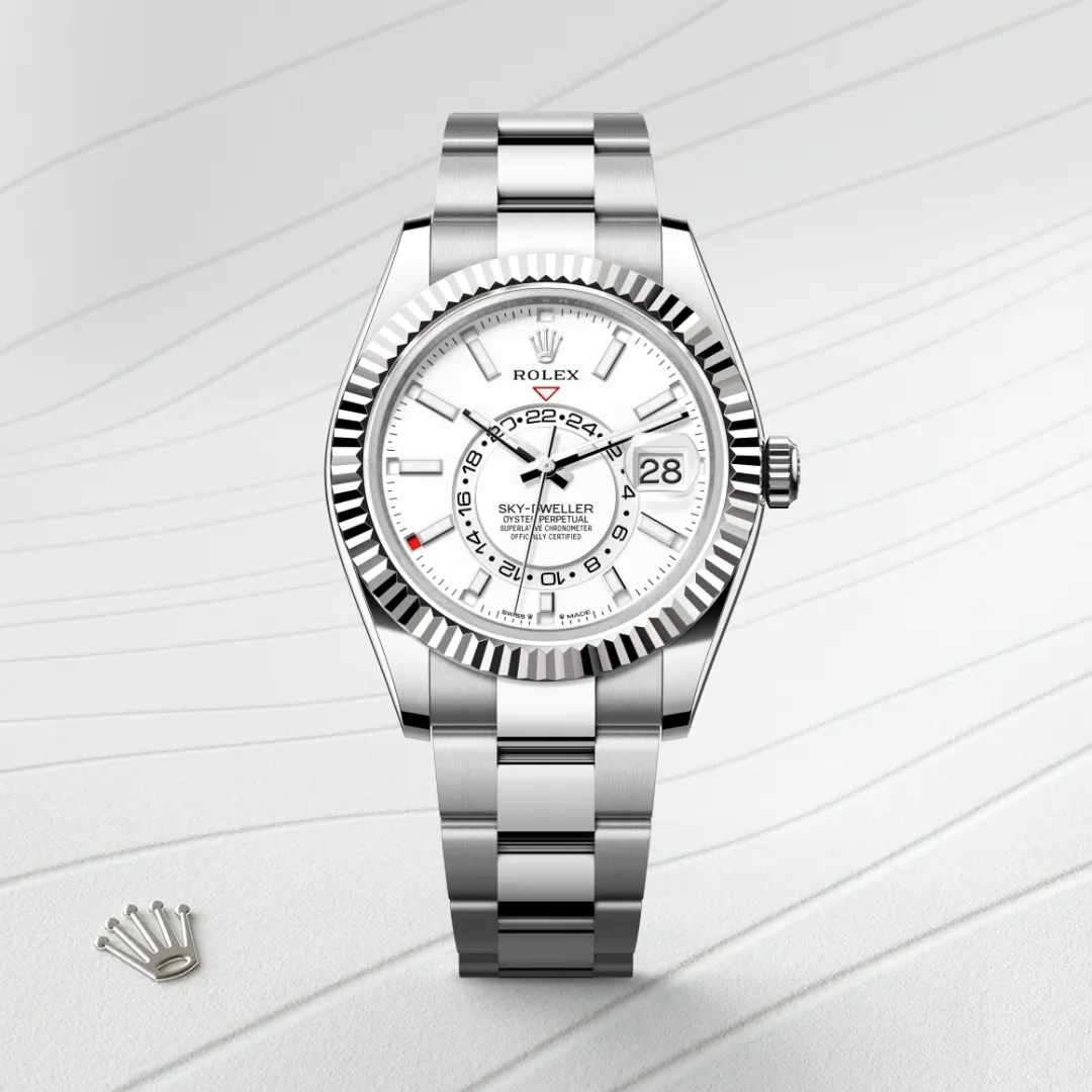 Rolex Sky-Dweller en Rolesor gris – combinaison d’acier Oystersteel et d’or gris M336934-0003 chez Veron Roques