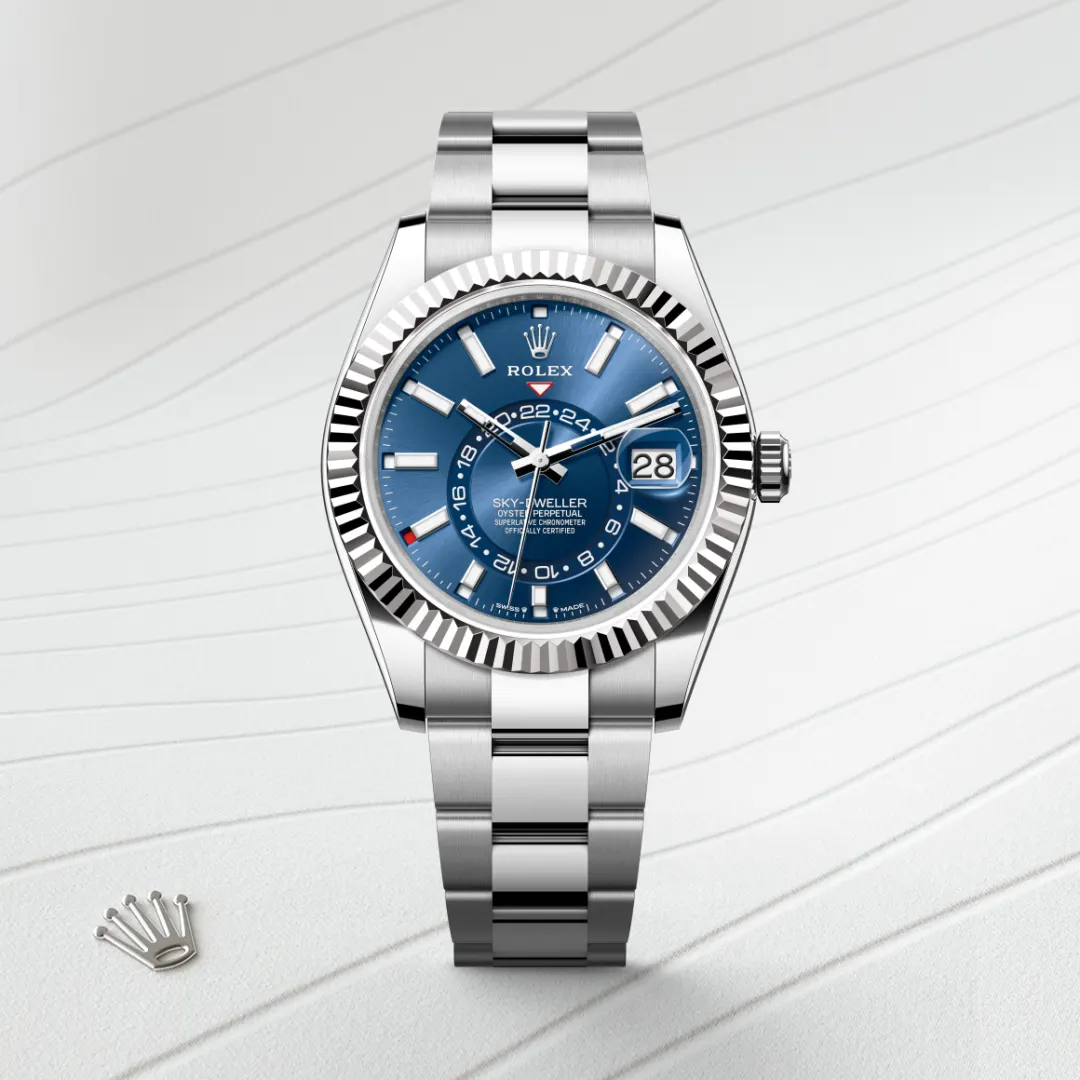 Rolex Sky-Dweller en Rolesor gris – combinaison d’acier Oystersteel et d’or gris M336934-0005 chez Ferret