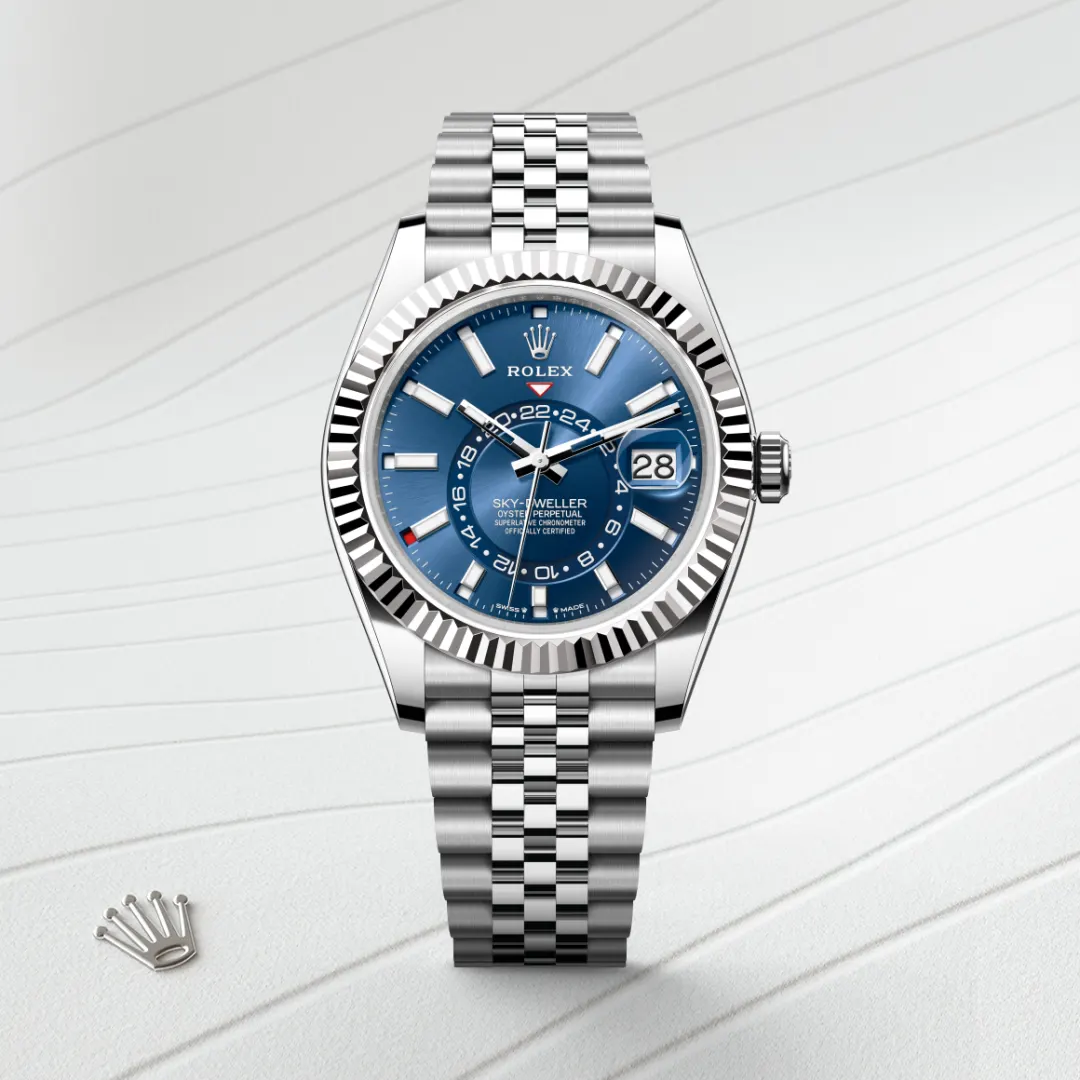 Rolex Sky-Dweller en Rolesor gris – combinaison d’acier Oystersteel et d’or gris M336934-0006 chez Hardy