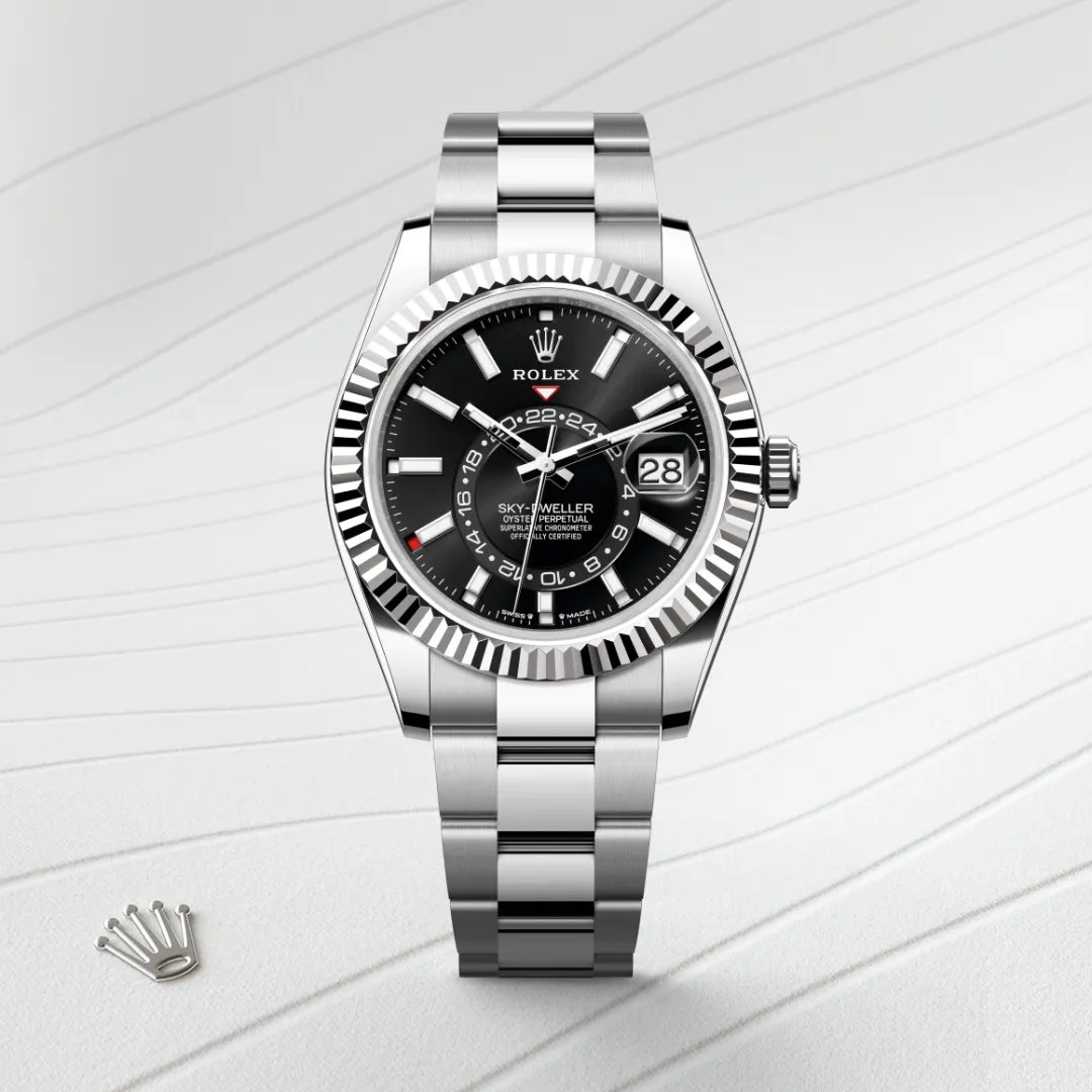 Rolex Sky-Dweller en Rolesor gris – combinaison d’acier Oystersteel et d’or gris M336934-0007 chez Ferret