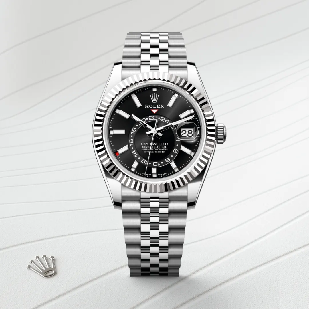 Rolex Sky-Dweller en Rolesor gris – combinaison d’acier Oystersteel et d’or gris M336934-0008 chez Hardy