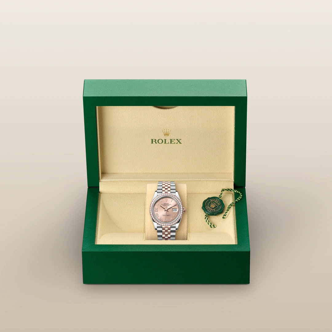 Rolex Datejust 36 en Rolesor Everose – combinaison d’acier Oystersteel et d’or Everose M126281RBR-0015 chez Hardy