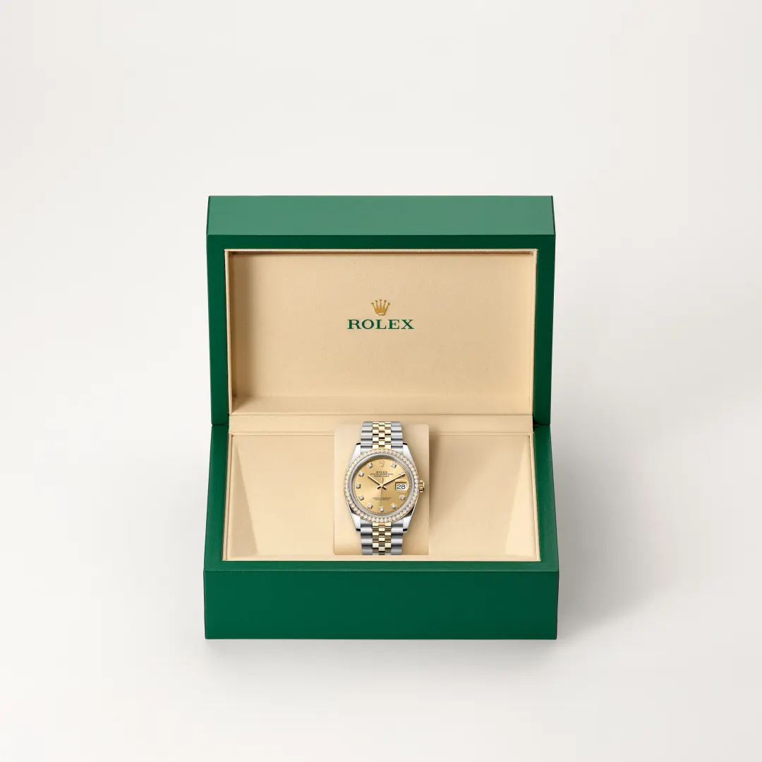 Rolex Datejust 36 in Yellow Rolesor - combination of Oystersteel and yellow gold M126283RBR-0003 at Shemer Jewellers
