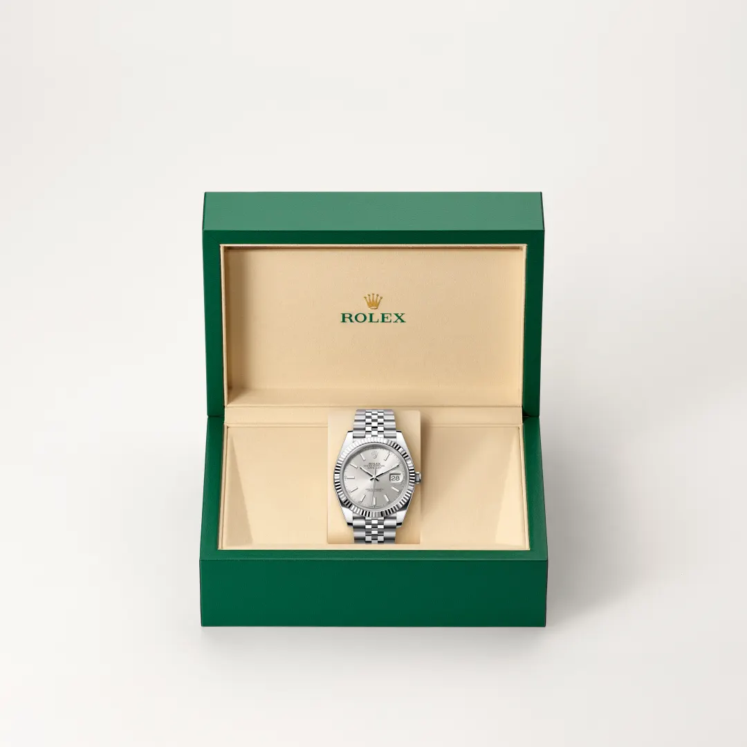 Rolex Datejust 41 in White Rolesor - combination of Oystersteel and white gold M126334-0004 at Boutique Rolex Genève