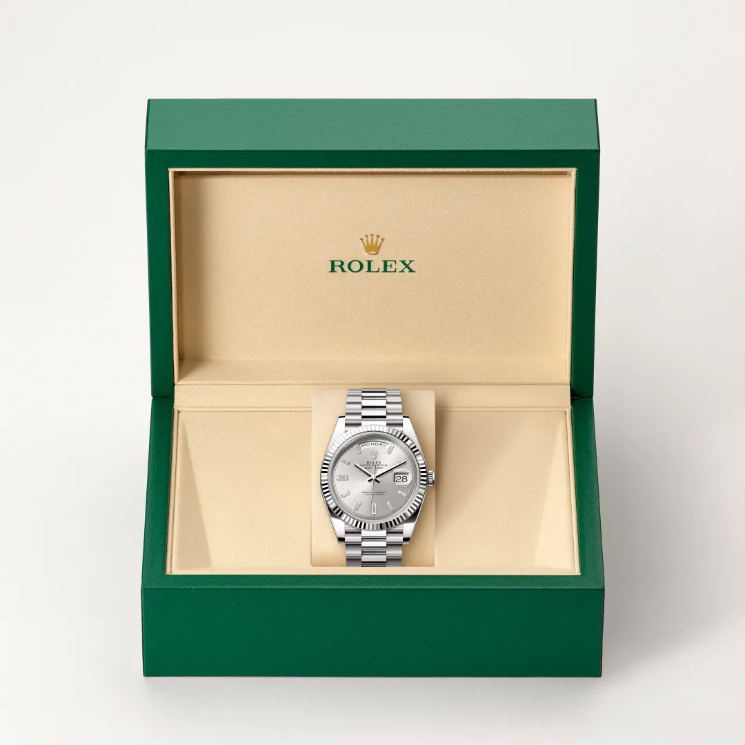 Rolex Day-Date 40 in 18 ct white gold M228239-0003 at Van Deijl
