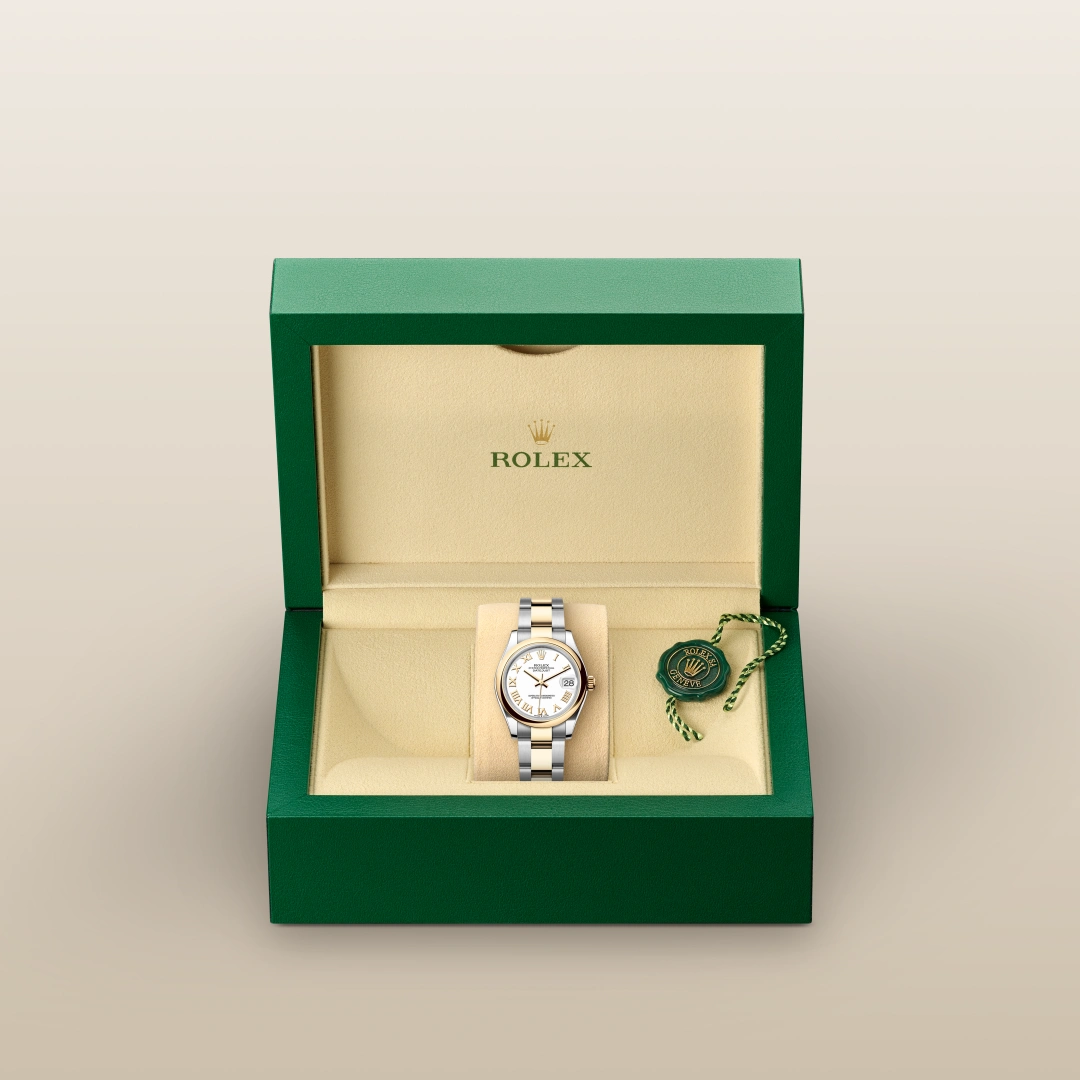 Rolex Datejust 31 en Rolesor jaune – combinaison d’acier Oystersteel et d’or jaune M278243-0001 chez Veron Roques