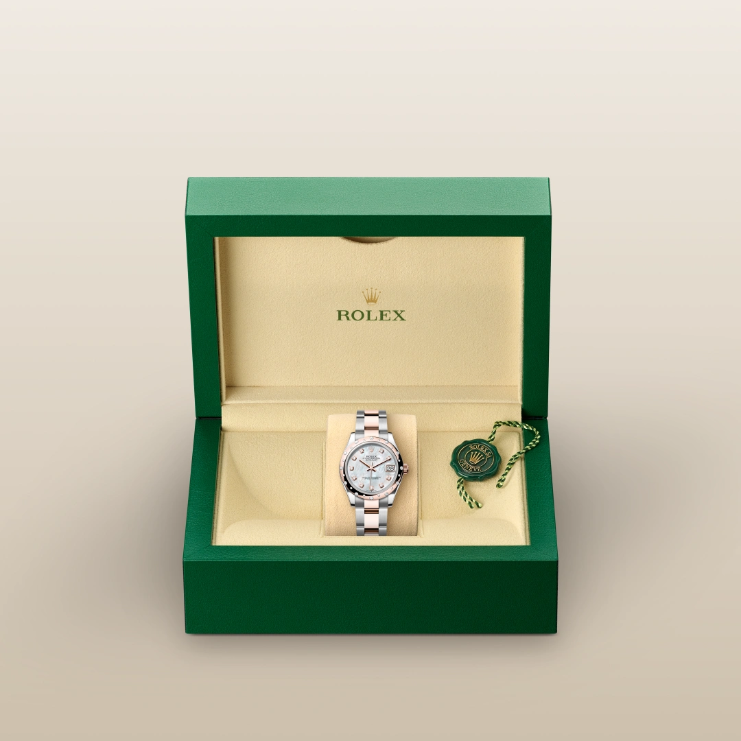 Rolex Datejust 31 en Rolesor Everose – combinaison d’acier Oystersteel et d’or Everose M278341RBR-0025 chez Bijouterie Mornier