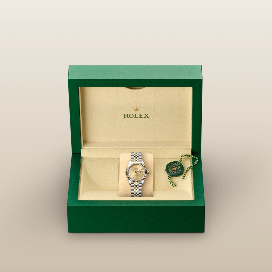 Rolex Lady-Datejust en Rolesor jaune – combinaison d’acier Oystersteel et d’or jaune M279173-0001 chez Bijouterie Mornier