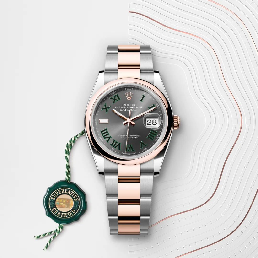 Rolex Datejust 36 en Rolesor Everose – combinaison d’acier Oystersteel et d’or Everose M126201-0030 chez Bijouterie Mornier