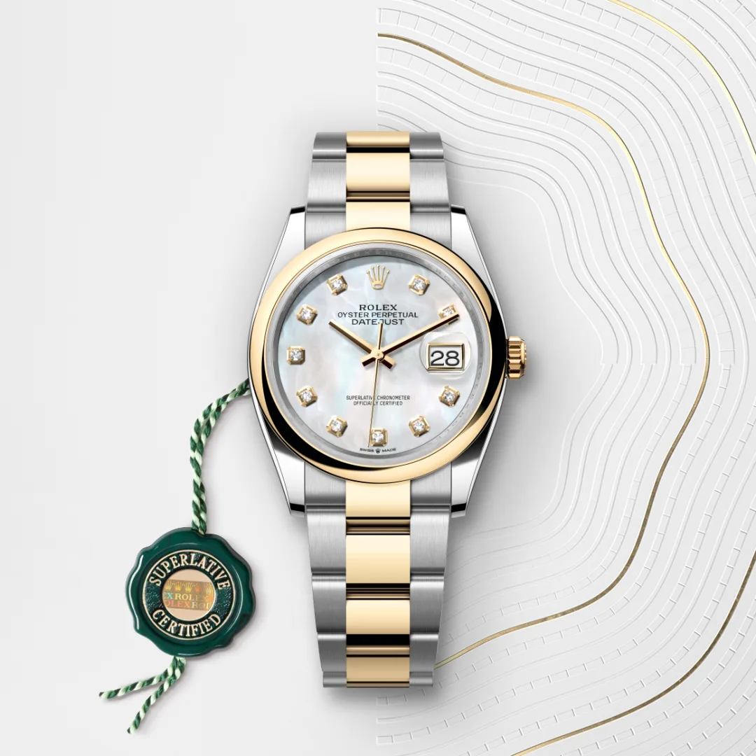 Rolex Datejust 36 en Rolesor jaune – combinaison d’acier Oystersteel et d’or jaune M126203-0024 chez Veron Roques