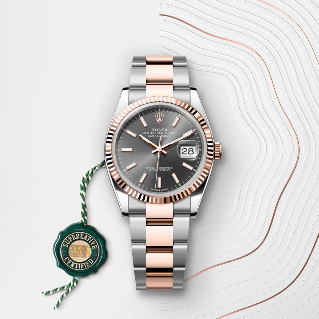 Rolex Datejust 36 en Rolesor Everose – combinaison d’acier Oystersteel et d’or Everose M126231-0014 chez Raynal