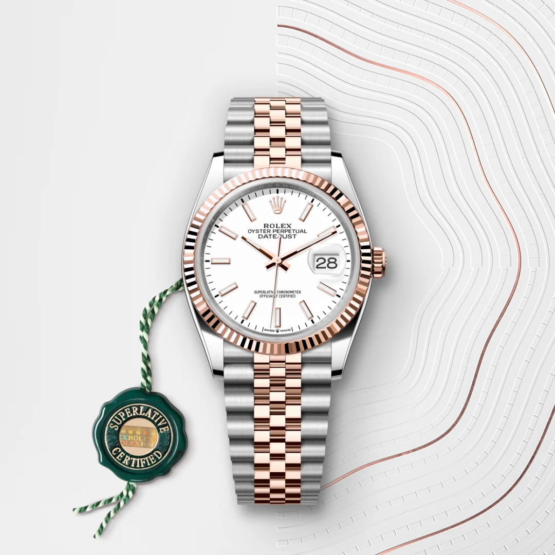 Rolex Datejust 36 en Rolesor Everose – combinaison d’acier Oystersteel et d’or Everose M126231-0017 chez Raynal