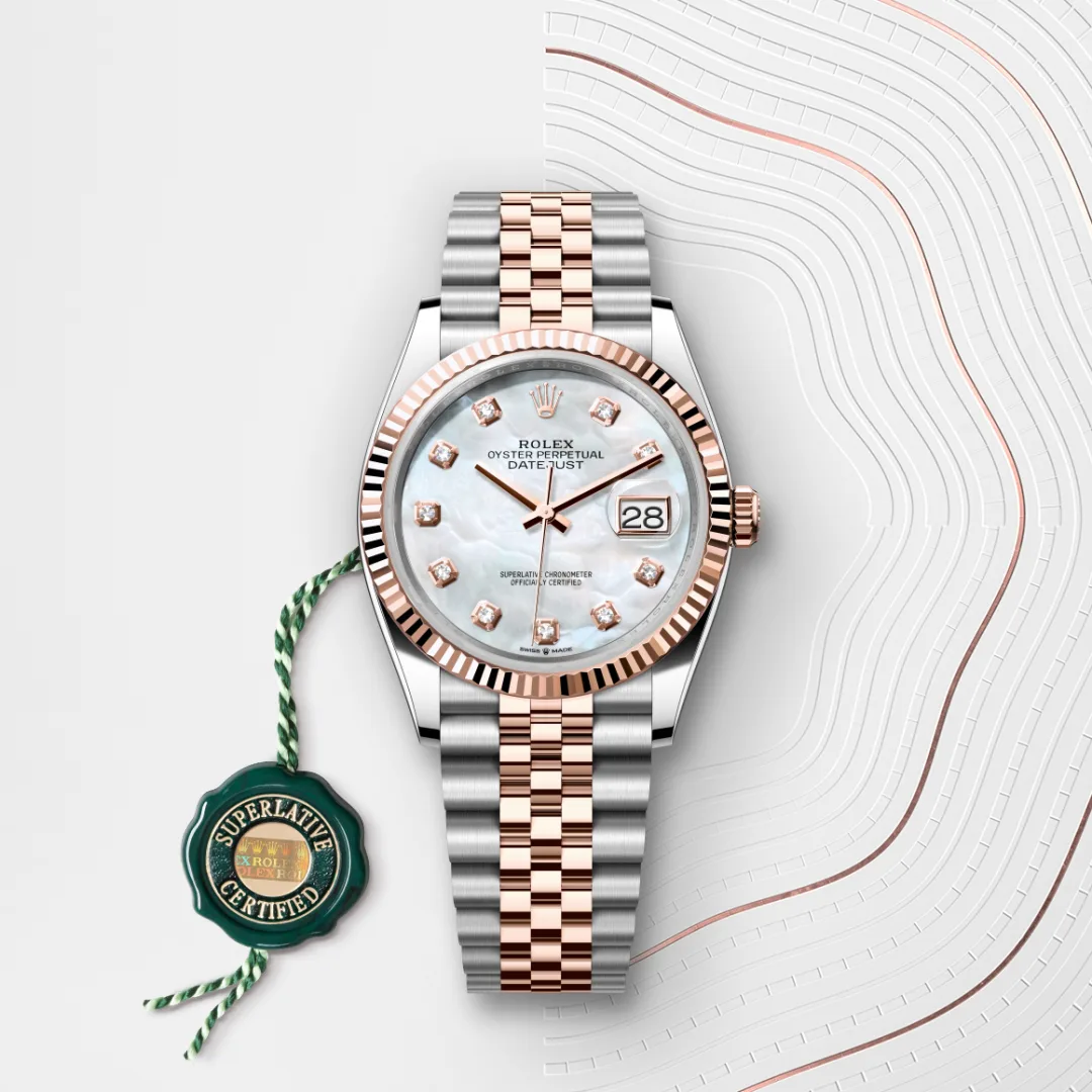 Rolex Datejust 36 en Rolesor Everose – combinaison d’acier Oystersteel et d’or Everose M126231-0021 chez Raynal