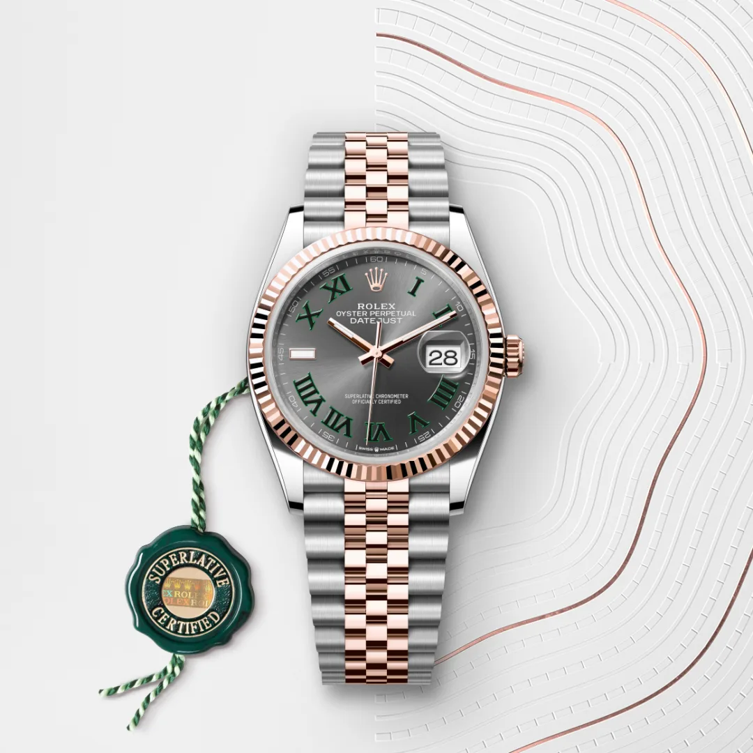 Rolex Datejust 36 en Rolesor Everose – combinaison d’acier Oystersteel et d’or Everose M126231-0029 chez Hardy