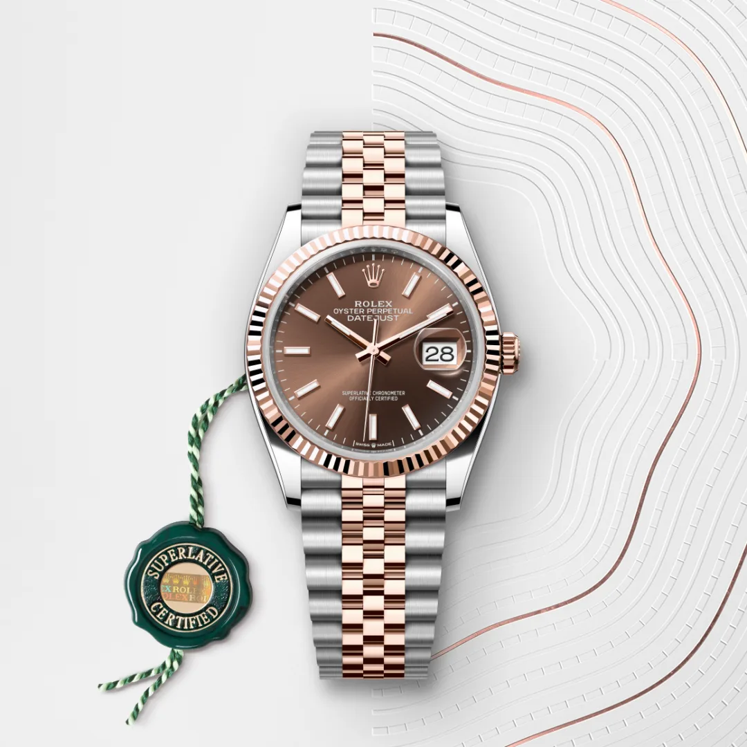 Rolex Datejust 36 en Rolesor Everose – combinaison d’acier Oystersteel et d’or Everose M126231-0043 chez Raynal