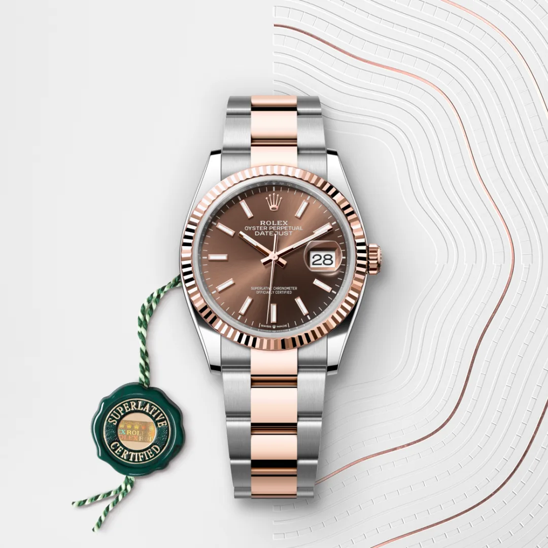Rolex Datejust 36 en Rolesor Everose – combinaison d’acier Oystersteel et d’or Everose M126231-0044 chez Raynal