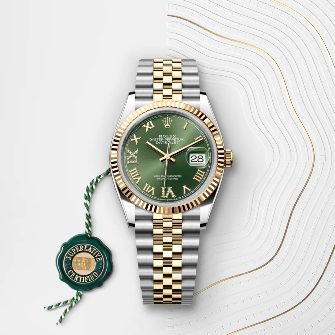 Rolex Datejust 36 en Rolesor jaune – combinaison d’acier Oystersteel et d’or jaune M126233-0025 chez Hardy