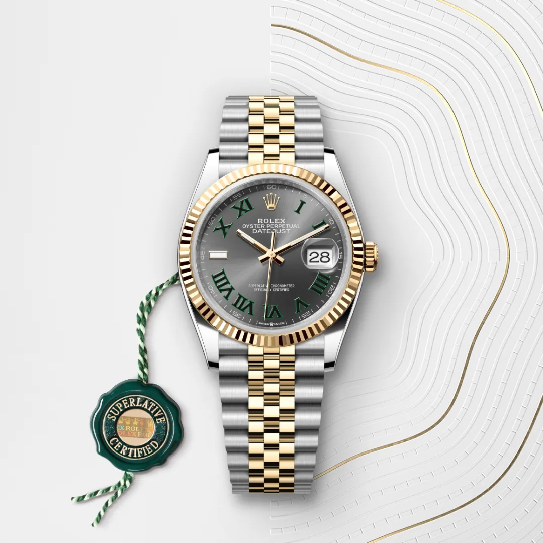 Rolex Datejust 36 en Rolesor jaune – combinaison d’acier Oystersteel et d’or jaune M126233-0035 chez Hardy