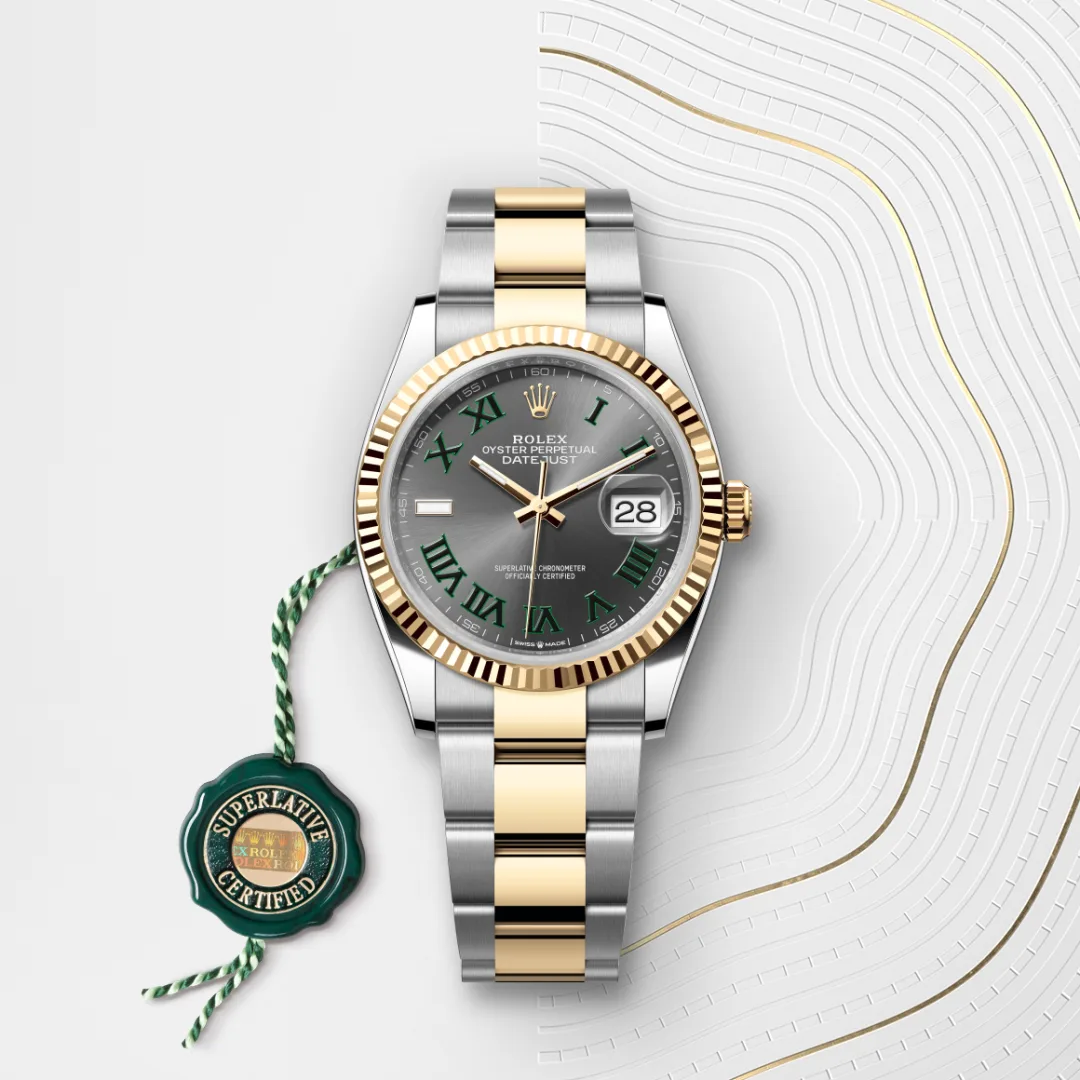 Rolex Datejust 36 en Rolesor jaune – combinaison d’acier Oystersteel et d’or jaune M126233-0036 chez Maison Prieur