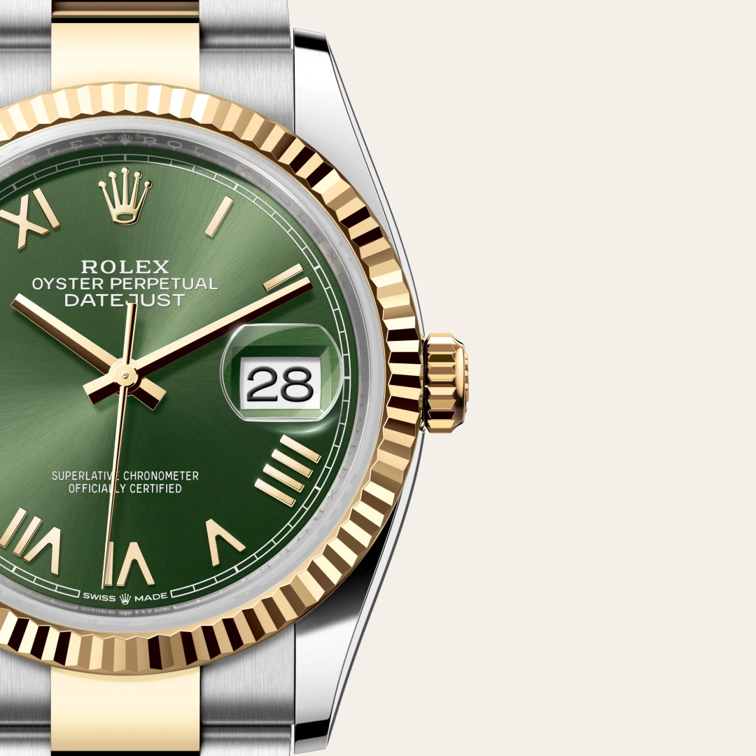 Rolex Datejust 36 en Rolesor jaune – combinaison d’acier Oystersteel et d’or jaune M126233-0054 chez Boutique Rolex Genève