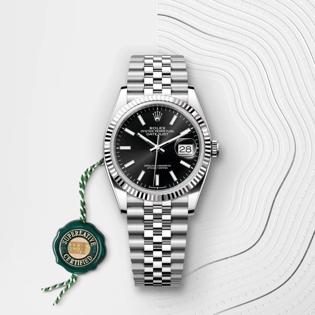 Rolex Datejust 36 en Rolesor gris – combinaison d’acier Oystersteel et d’or gris M126234-0015 chez Bijouterie Mornier