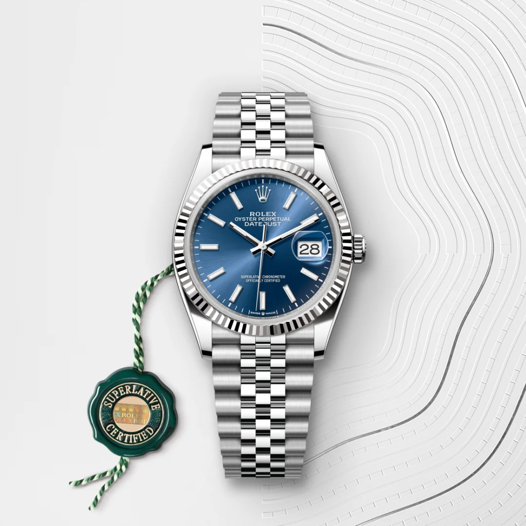 Rolex Datejust 36 en Rolesor gris – combinaison d’acier Oystersteel et d’or gris M126234-0017 chez Hardy