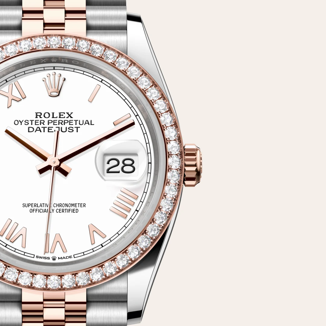 Rolex Datejust 36 en Rolesor Everose – combinaison d’acier Oystersteel et d’or Everose M126281RBR-0033 chez Boutique Rolex Genève