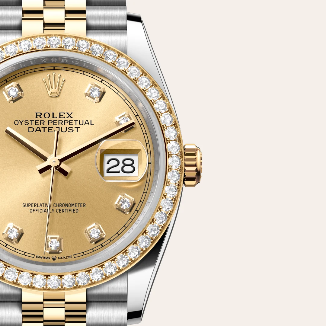 Rolex Datejust 36 in Yellow Rolesor - combination of Oystersteel and yellow gold M126283RBR-0003 at Shemer Jewellers