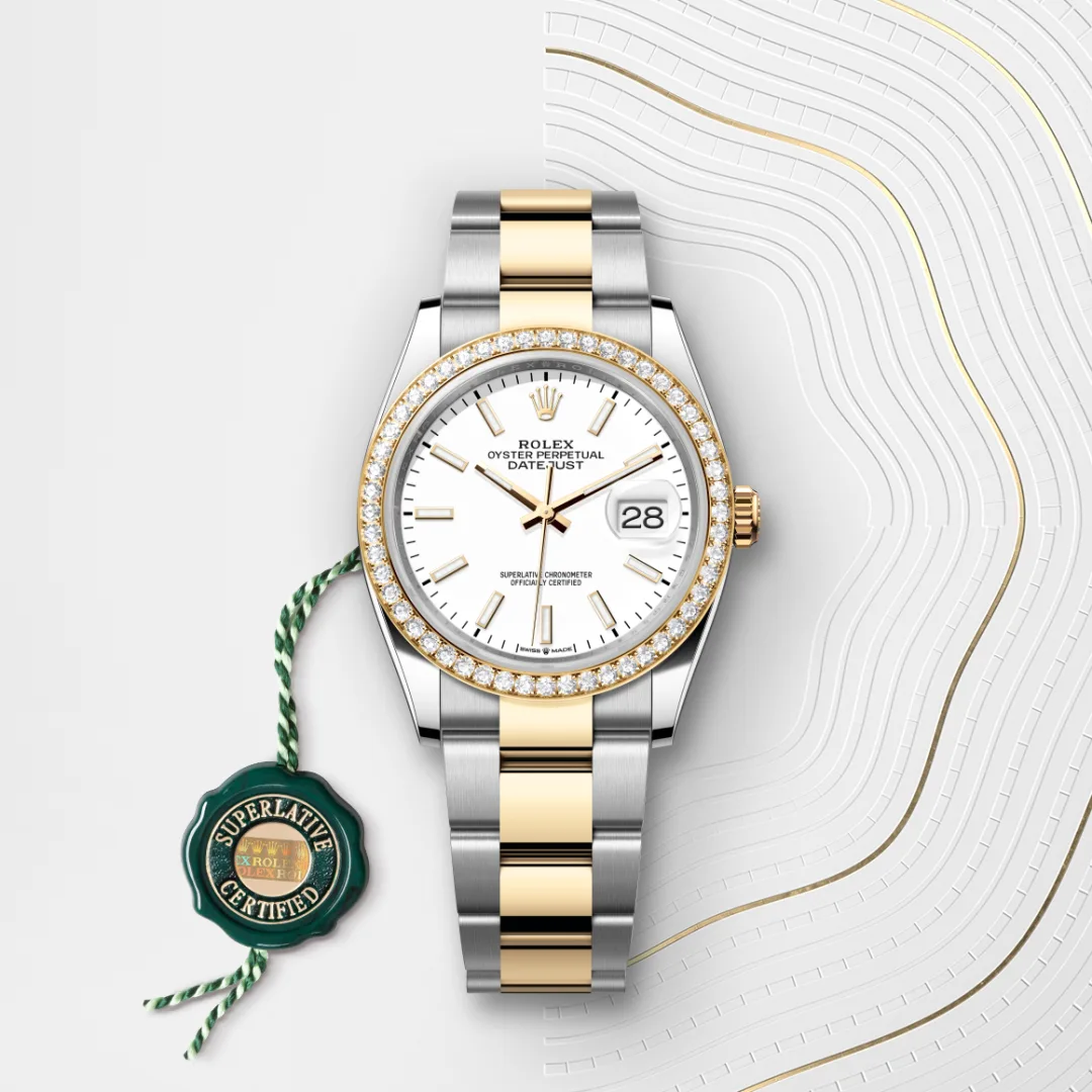 Rolex Datejust 36 en Rolesor jaune – combinaison d’acier Oystersteel et d’or jaune M126283RBR-0006 chez Dubail