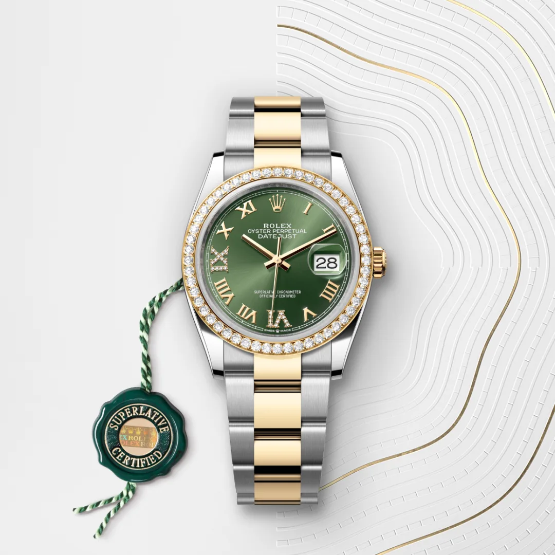 Rolex Datejust 36 en Rolesor jaune – combinaison d’acier Oystersteel et d’or jaune M126283RBR-0012 chez Veron Roques