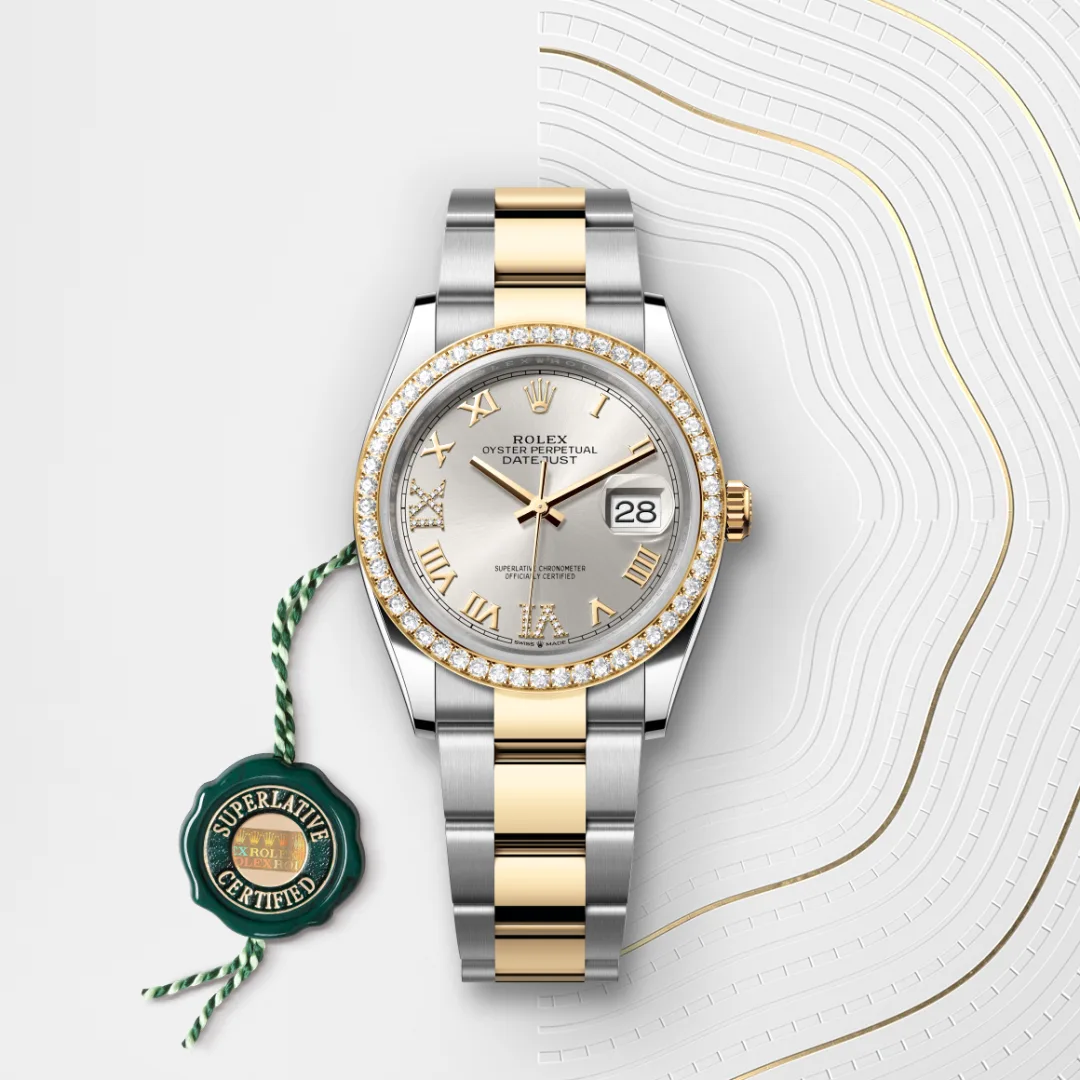 Rolex Datejust 36 en Rolesor jaune – combinaison d’acier Oystersteel et d’or jaune M126283RBR-0018 chez Dubail