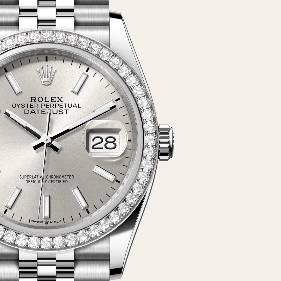 Rolex Datejust 36 in White Rolesor - combination of Oystersteel and white gold M126284RBR-0005 at Van Deijl