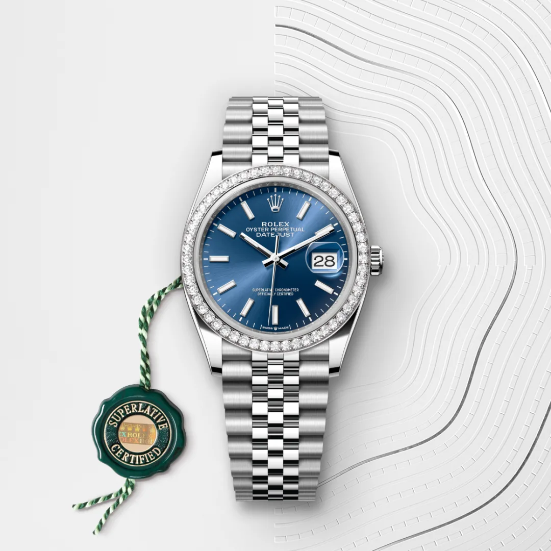 Rolex Datejust 36 in White Rolesor - combination of Oystersteel and white gold M126284RBR-0009 at DOUX Joaillier