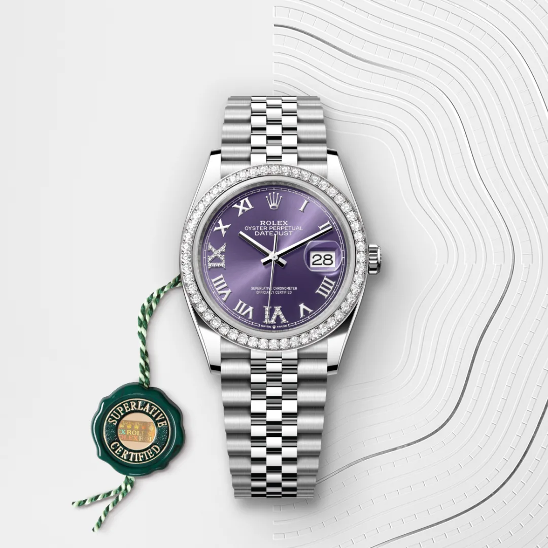 Rolex Datejust 36 en Rolesor gris – combinaison d’acier Oystersteel et d’or gris M126284RBR-0013 chez Lombard Joaillier