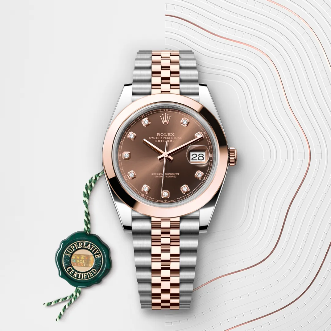 Rolex Datejust 41 en Rolesor Everose – combinaison d’acier Oystersteel et d’or Everose M126301-0004 chez Lombard Joaillier