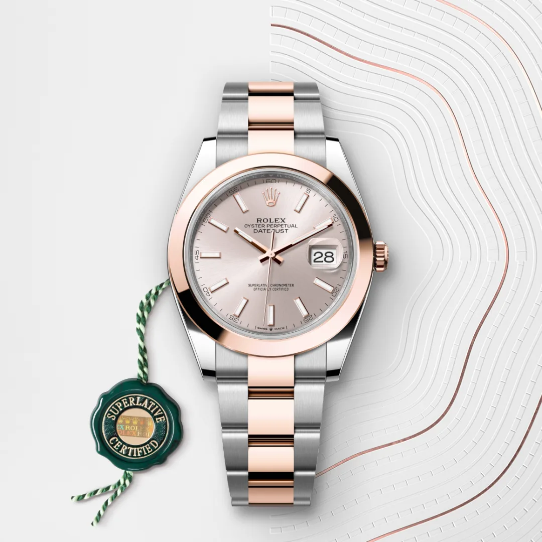 Rolex Datejust 41 en Rolesor Everose – combinaison d’acier Oystersteel et d’or Everose M126301-0009 chez Bijouterie Mornier