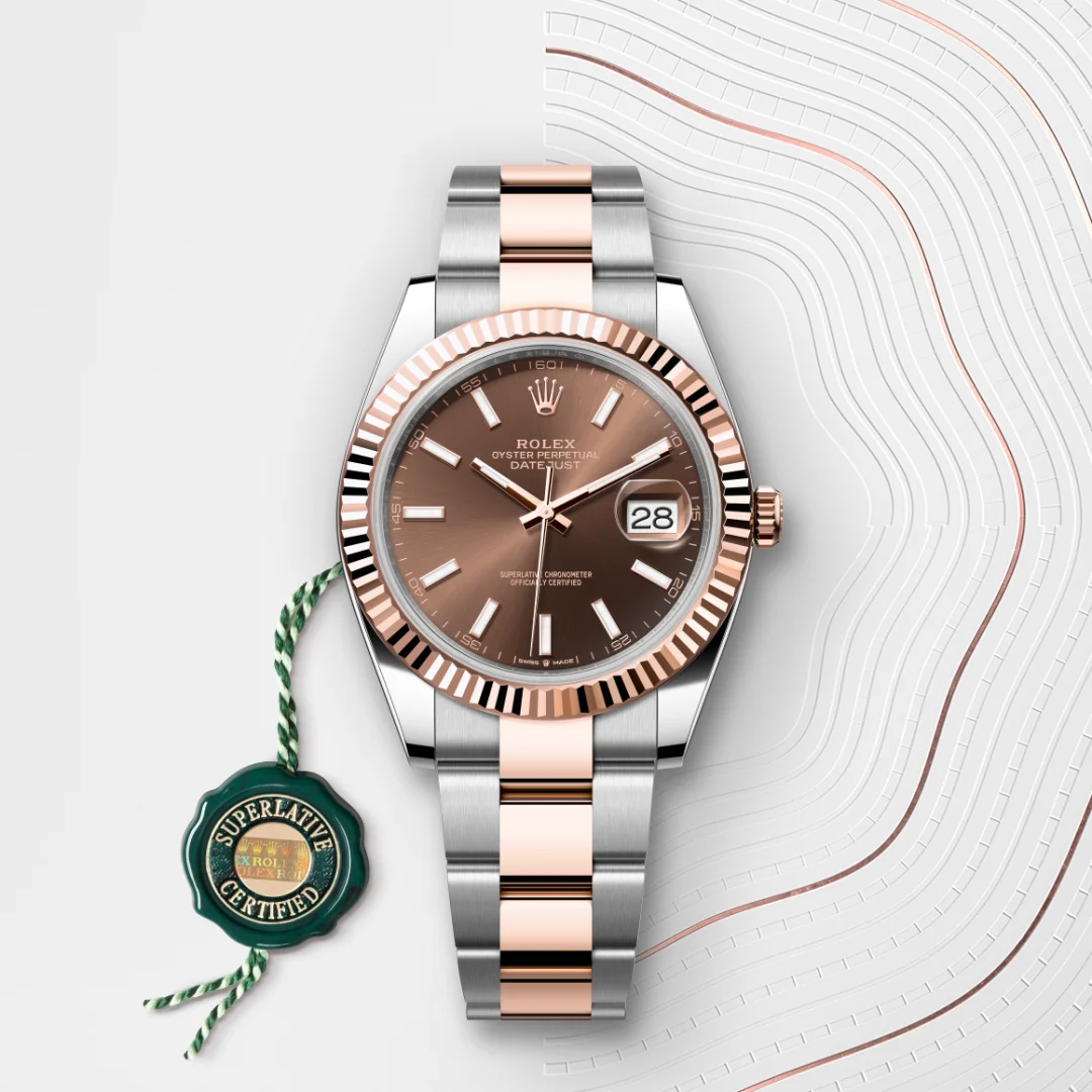 Rolex Datejust 41 en Rolesor Everose – combinaison d’acier Oystersteel et d’or Everose M126331-0001 chez Veron Roques