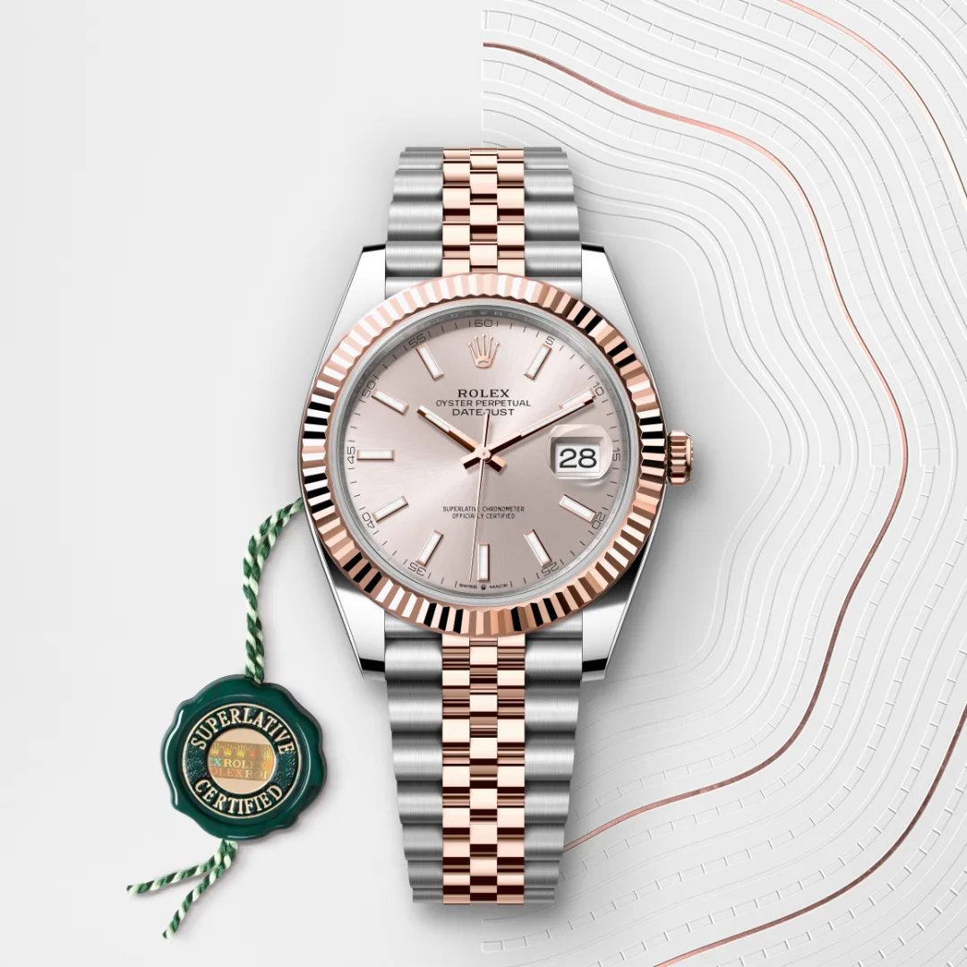 Rolex Datejust 41 en Rolesor Everose – combinaison d’acier Oystersteel et d’or Everose M126331-0010 chez Hardy