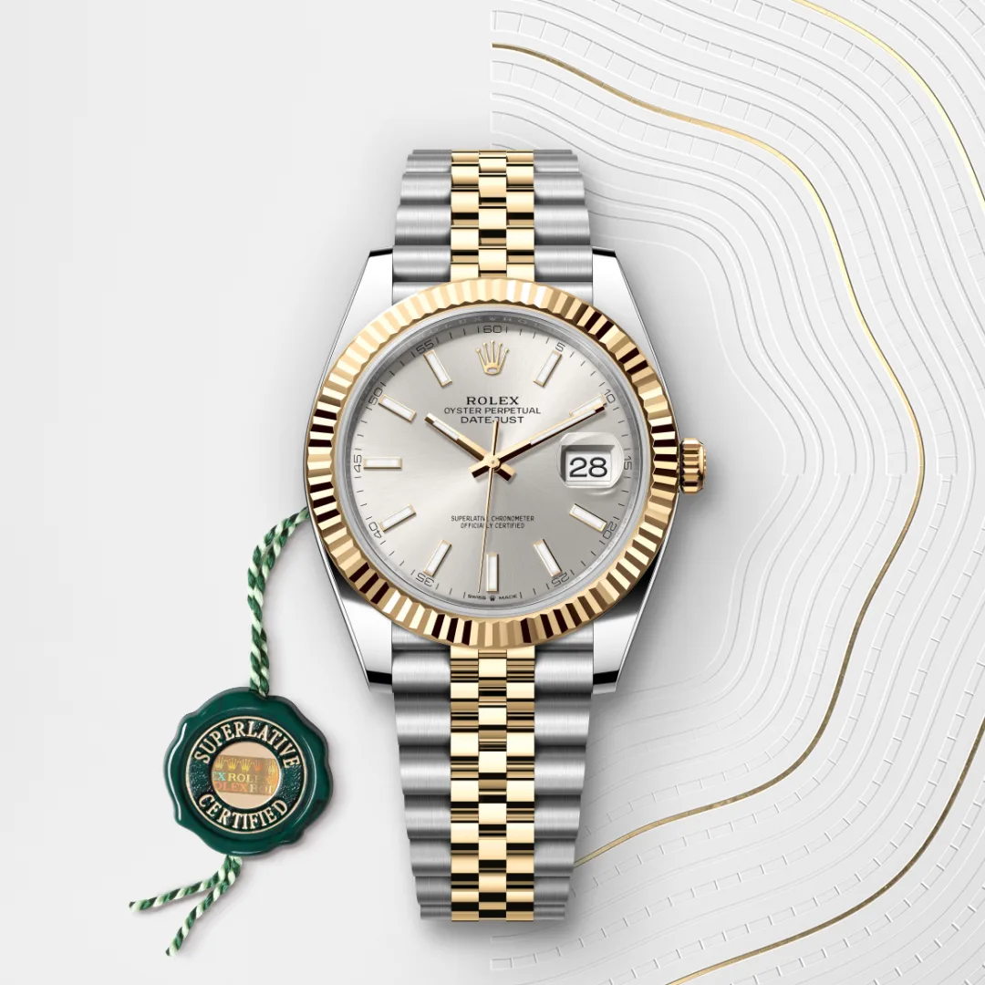 Rolex Datejust 41 en Rolesor jaune – combinaison d’acier Oystersteel et d’or jaune M126333-0002 chez Ferret