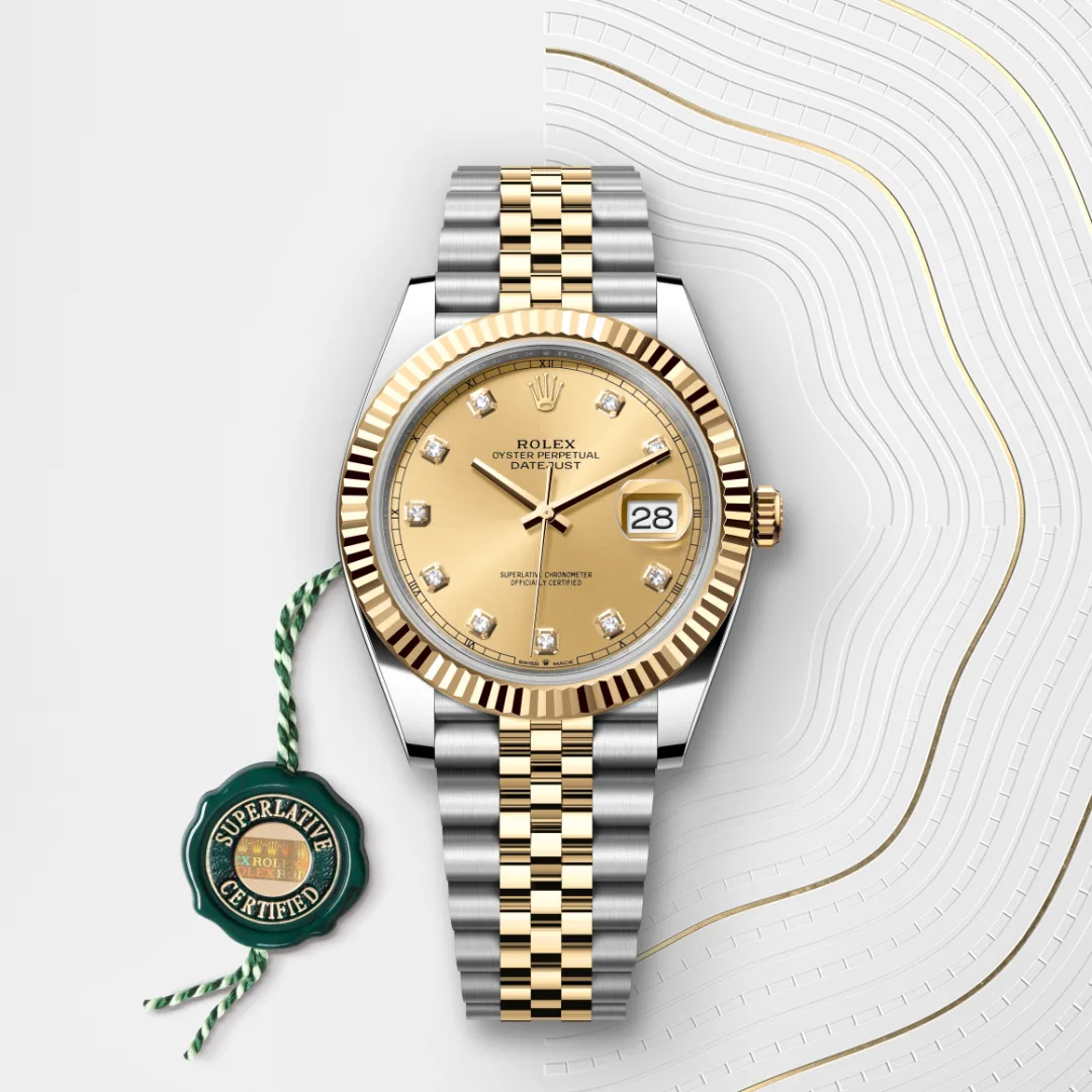 Rolex Datejust 41 en Rolesor jaune – combinaison d’acier Oystersteel et d’or jaune M126333-0012 chez Lassaussois