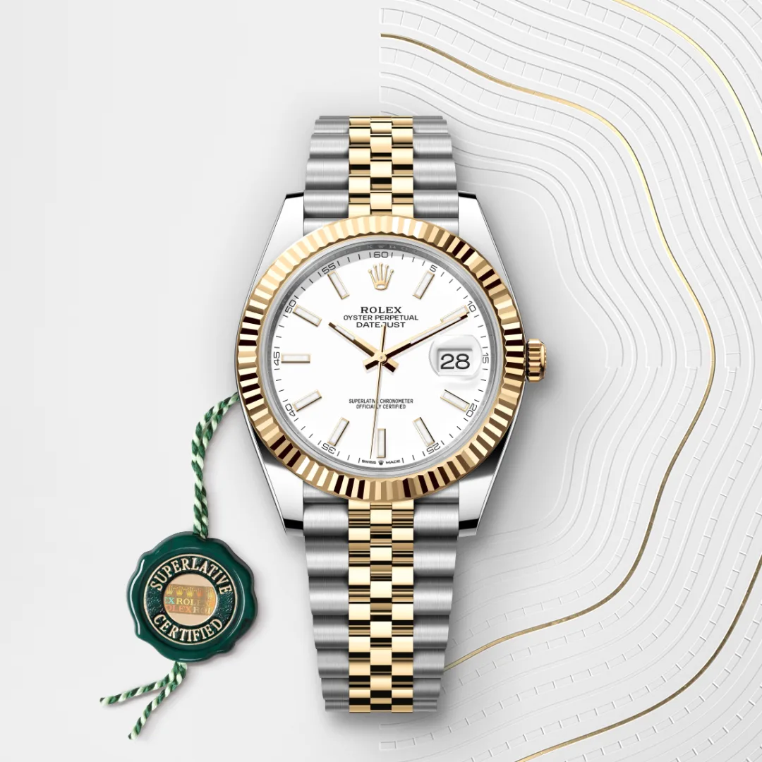Rolex Datejust 41 en Rolesor jaune – combinaison d’acier Oystersteel et d’or jaune M126333-0016 chez Ferret