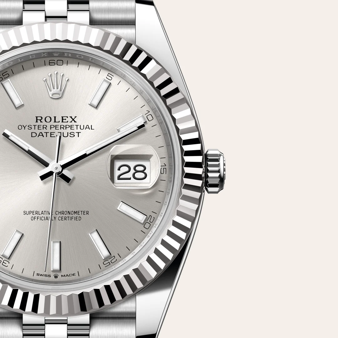 Rolex Datejust 41 in White Rolesor - combination of Oystersteel and white gold M126334-0004 at Boutique Rolex Genève