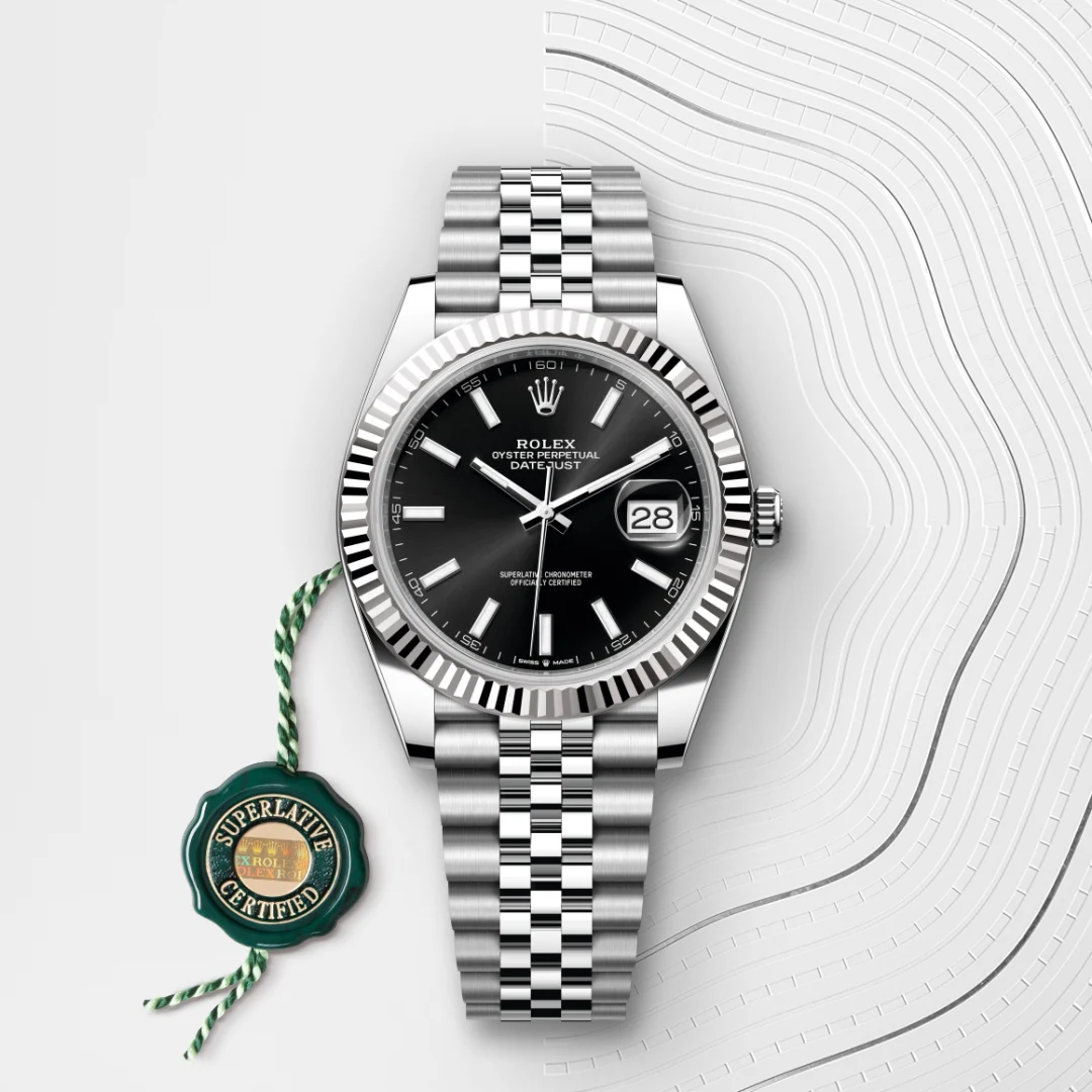 Rolex Datejust 41 en Rolesor gris – combinaison d’acier Oystersteel et d’or gris M126334-0018 chez Ferret