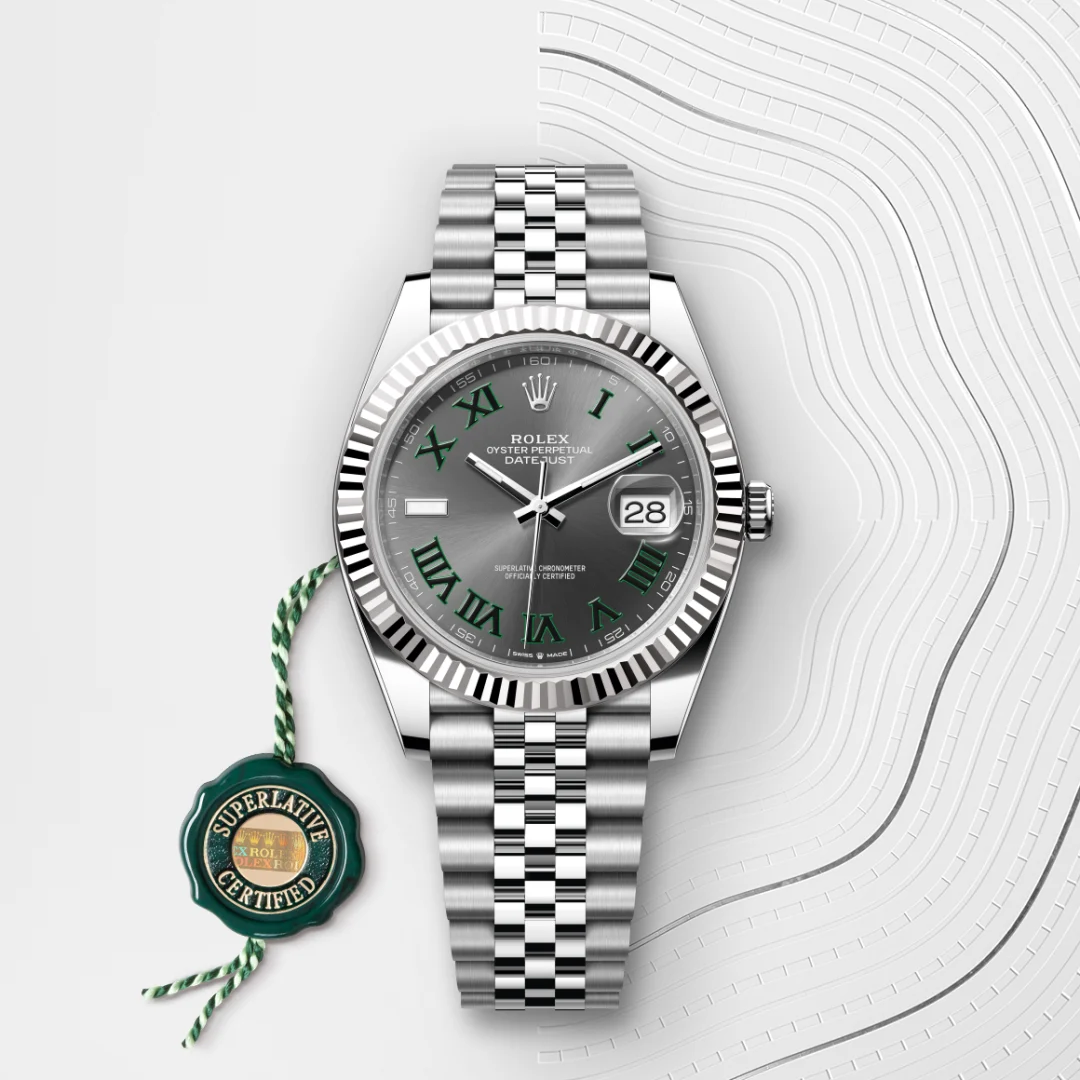 Rolex Datejust 41 en Rolesor gris – combinaison d’acier Oystersteel et d’or gris M126334-0022 chez Hardy