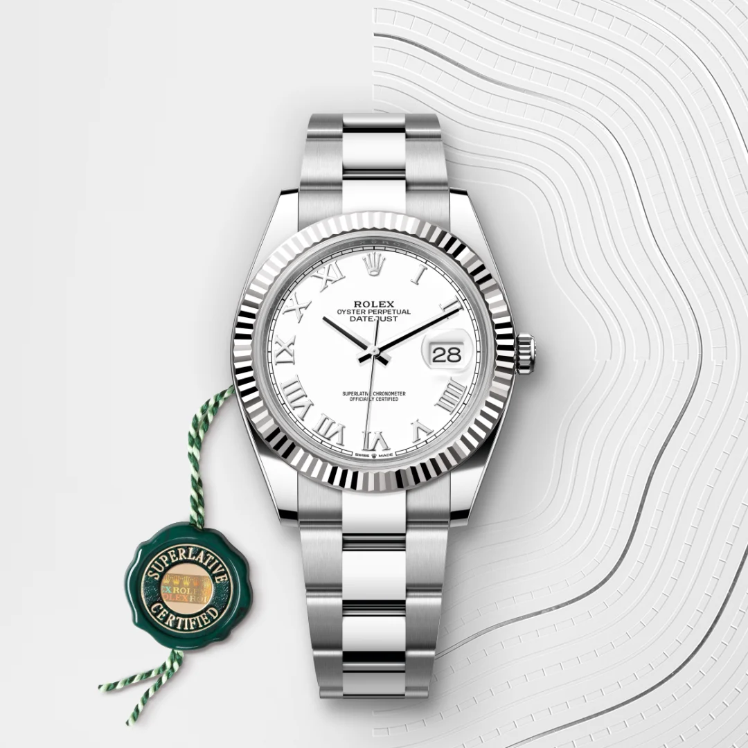 Rolex Datejust 41 en Rolesor gris – combinaison d’acier Oystersteel et d’or gris M126334-0023 chez Ferret