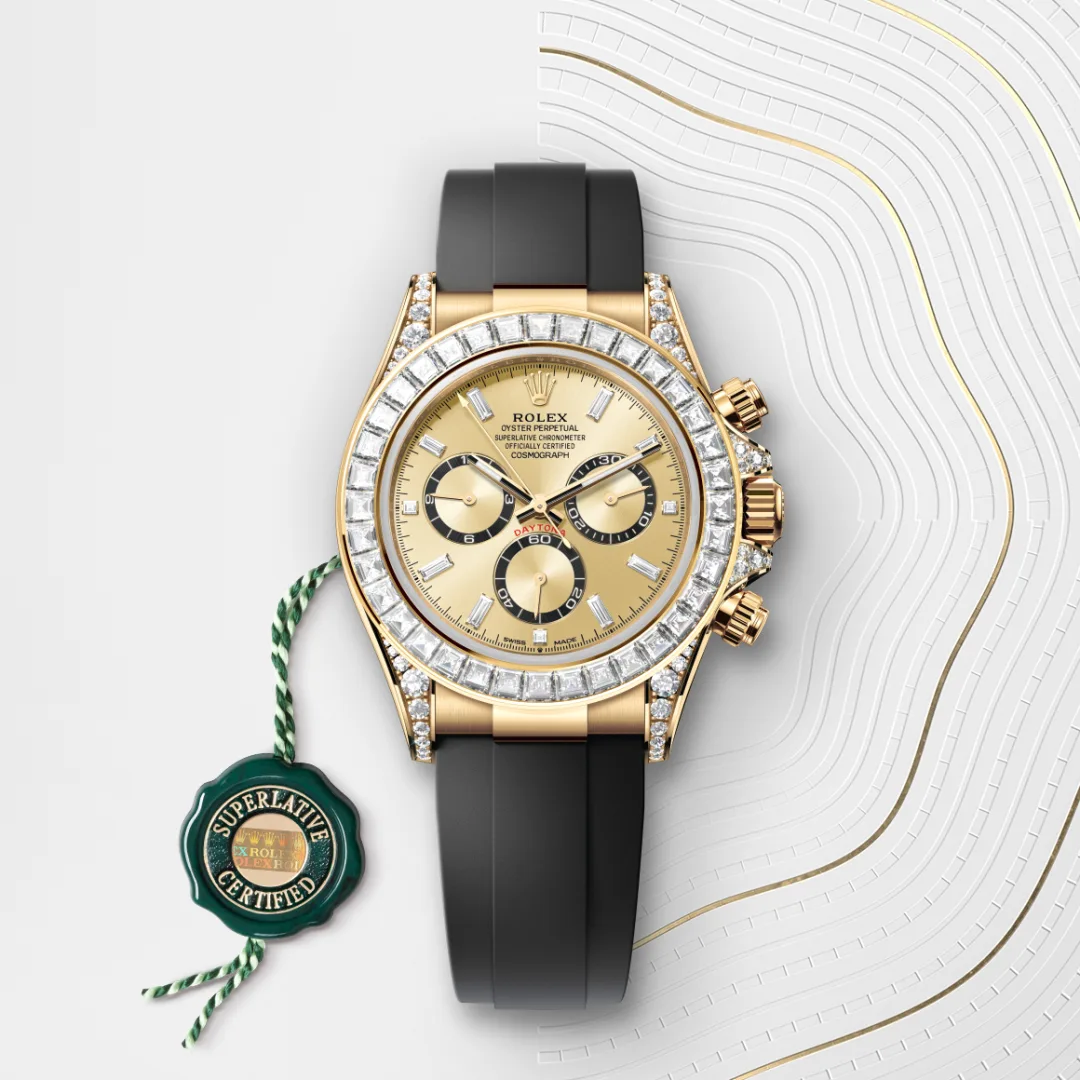 Rolex Cosmograph Daytona en Or jaune 18 ct et cornes serties de diamants M126538TBR-0004 chez Raynal