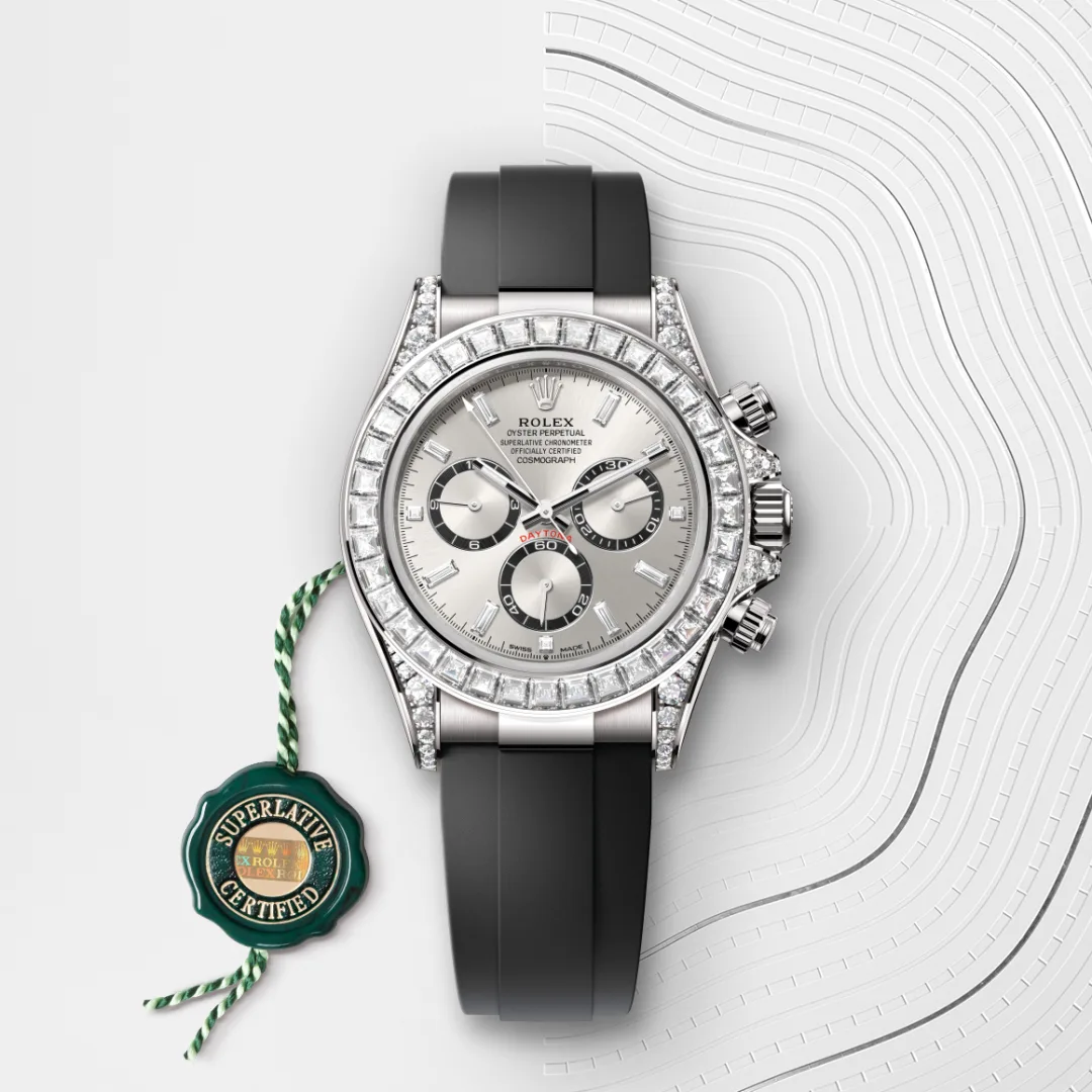 Rolex Cosmograph Daytona en Or gris 18 ct et cornes serties de diamants M126539TBR-0002 chez Raynal