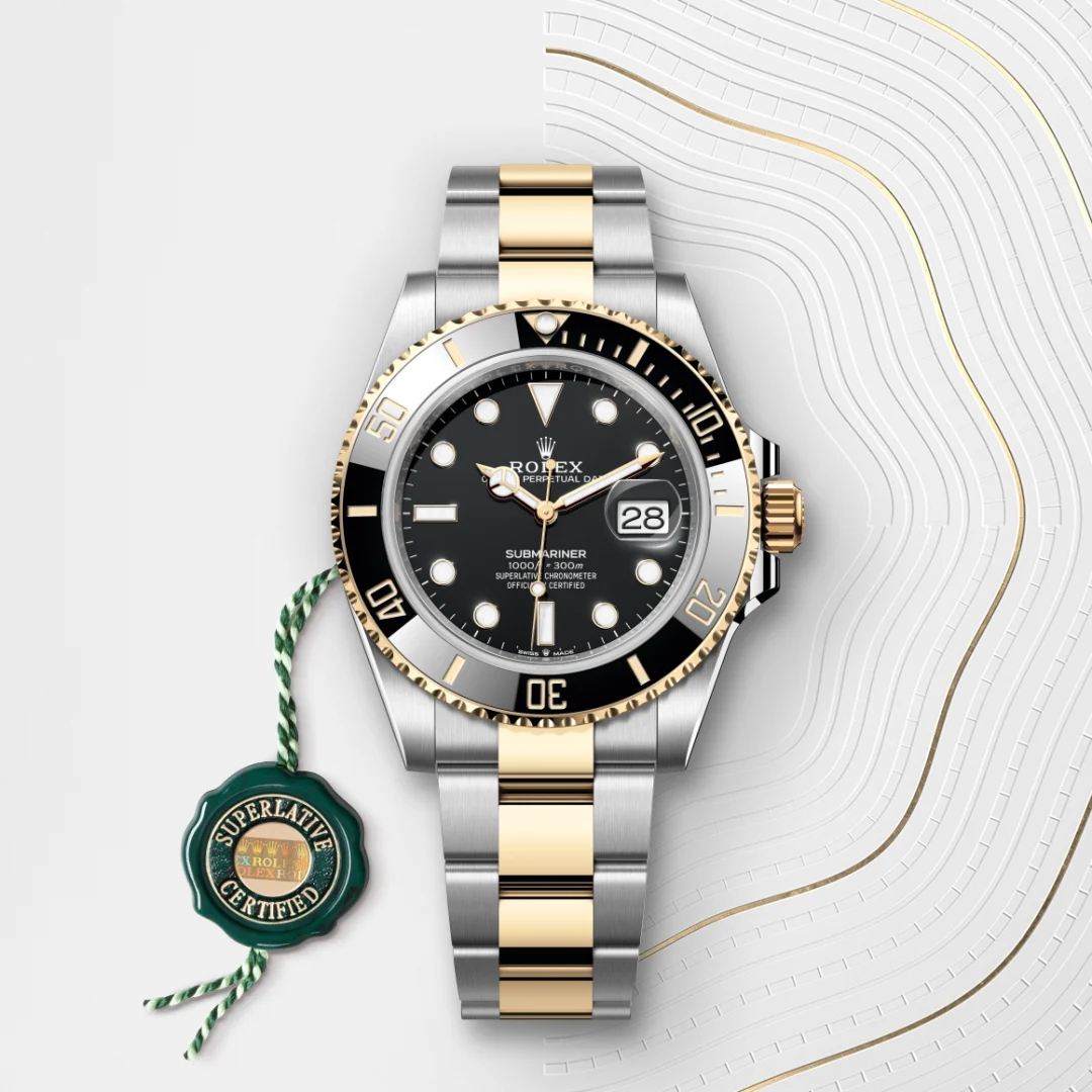 Rolex Submariner Date en Rolesor jaune – combinaison d’acier Oystersteel et d’or jaune M126613LN-0002 chez Dorise Joaillier